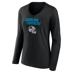 Bryce Young Carolina Panthers Women's Team Wordmark Name & Number Long Sleeve V-Neck T-Shirt - Black discount