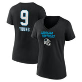 Bryce Young Carolina Panthers Women's Team Wordmark Name & Number V-Neck T-Shirt - Black on sale