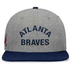 Atlanta Braves Elements Flat Brim Snapbuckle Hat Heather Gray/Navy