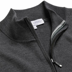 New York Jets Charles Tyrwhitt Merino Quarter-Zip Pullover Sweater - Gray outlet
