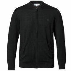 New York Jets Charles Tyrwhitt Merino Full-Zip Sweater - Black on sale