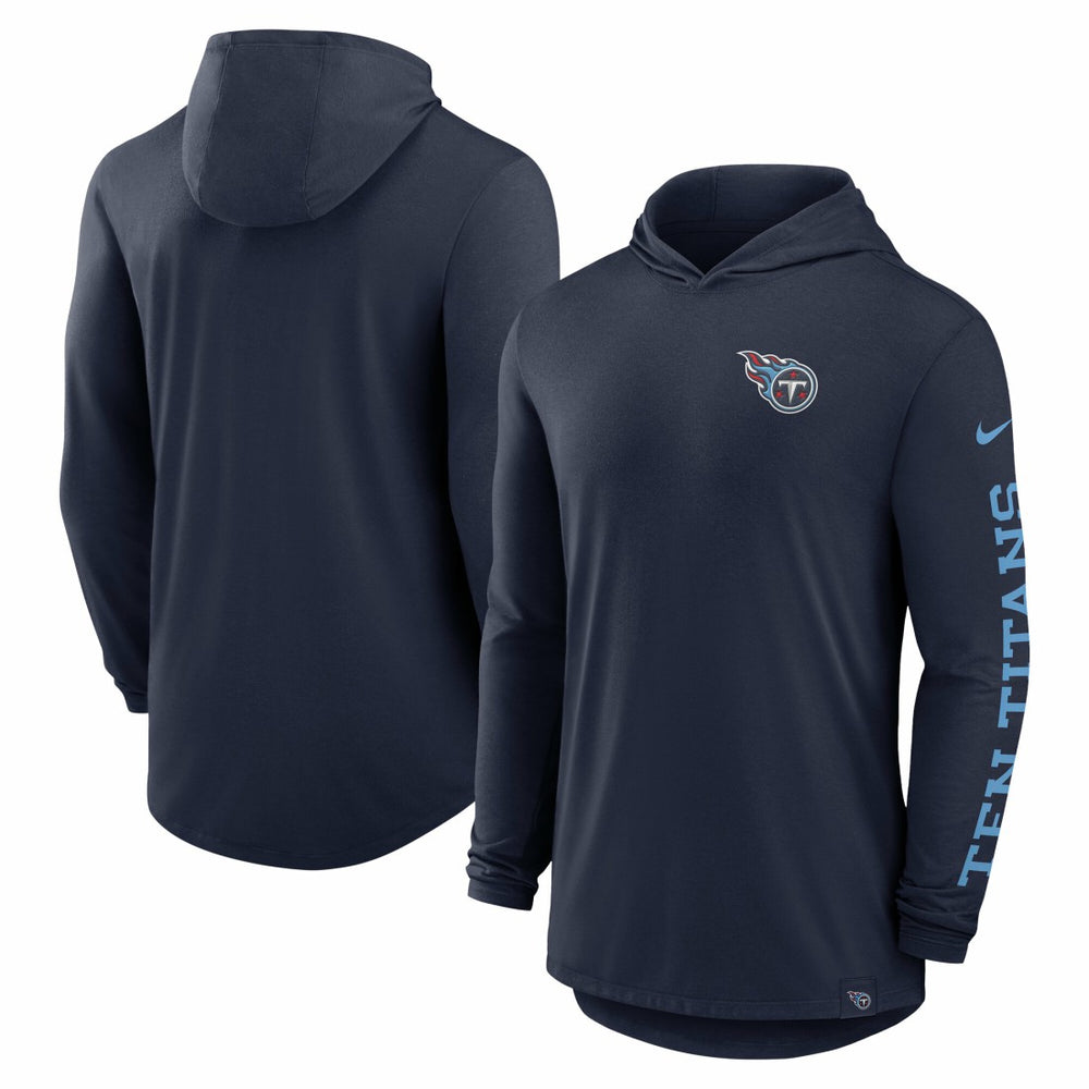 Tennessee Titans Blitz Tri-Blend Dri-FIT Long Sleeve Hoodie T-Shirt - Navy cheap