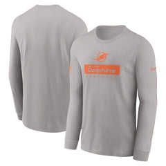 Miami Dolphins Sideline Dri-FIT Long Sleeve T-Shirt - Gray on sale