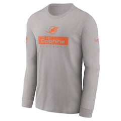 Miami Dolphins Sideline Dri-FIT Long Sleeve T-Shirt - Gray on sale