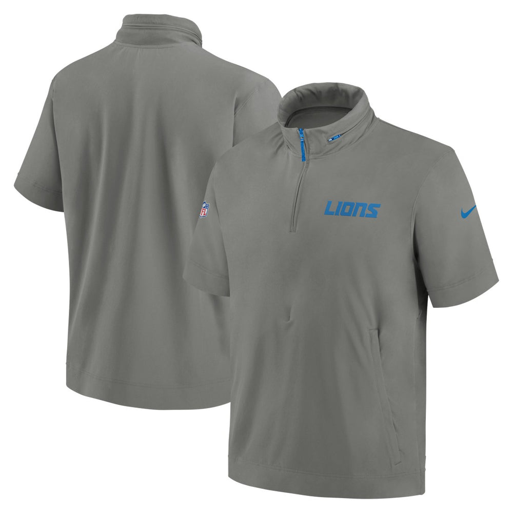 Detroit Lions 2024 Sideline Coach Short Sleeve Half-Zip Hoodie Jacket - Gray cheap