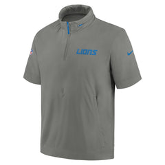 Detroit Lions 2024 Sideline Coach Short Sleeve Half-Zip Hoodie Jacket - Gray cheap