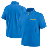 Los Angeles Chargers 2024 Sideline Coach Short Sleeve Half-Zip Hoodie Jacket - Powder Blue discount