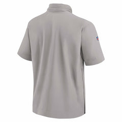 Miami Dolphins 2024 Sideline Coach Short Sleeve Half-Zip Hoodie Jacket - Gray sale