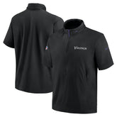 Minnesota Vikings 2024 Sideline Coach Short Sleeve Half-Zip Hoodie Jacket - Black for sale