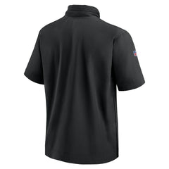 Minnesota Vikings 2024 Sideline Coach Short Sleeve Half-Zip Hoodie Jacket - Black for sale
