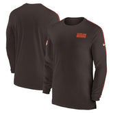 Cleveland Browns Sideline Coach UV Performance Long Sleeve T-Shirt - Brown discount
