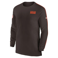 Cleveland Browns Sideline Coach UV Performance Long Sleeve T-Shirt - Brown discount