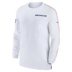 Denver Broncos Sideline Coach UV Performance Long Sleeve T-Shirt - White on sale