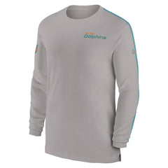 Miami Dolphins Sideline Coach UV Performance Long Sleeve T-Shirt - Gray outlet