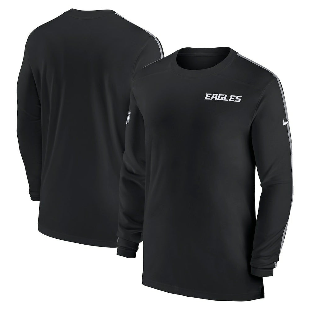 Philadelphia Eagles Sideline Coach UV Performance Long Sleeve T-Shirt - Black discount