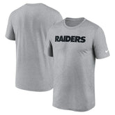 Las Vegas Raiders Primetime Legend Wordmark Performance T-Shirt - Heather Gray for sale