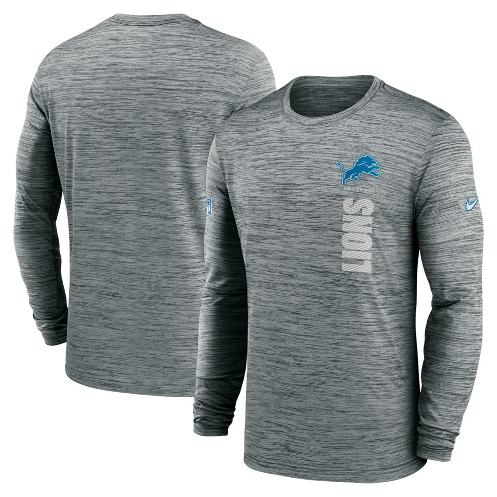 Detroit Lions Sideline Velocity Dri-FIT Long Sleeve T-Shirt - Gray discount