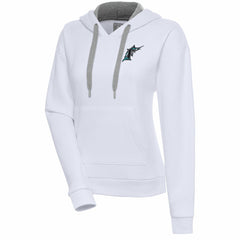 Florida Marlins Antigua Women's Cooperstown Victory Pullover Hoodie White