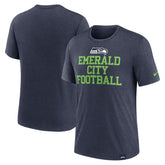 Seattle Seahawks Blitz Tri-Blend T-Shirt - Heather College Navy discount