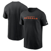 Cincinnati Bengals Primetime Wordmark Essential T-Shirt - Black discount