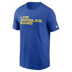 Los Angeles Rams Primetime Wordmark Essential T-Shirt - Royal cheap