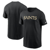New Orleans Saints Primetime Wordmark Essential T-Shirt - Black for sale