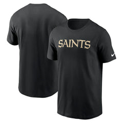 New Orleans Saints Primetime Wordmark Essential T-Shirt - Black for sale