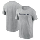 Seattle Seahawks Primetime Wordmark Essential T-Shirt - Heather Gray cheap