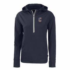 Cleveland Guardians Cutter & Buck Women's Daybreak Eco Recycled Half-Zip Hoodie Navy