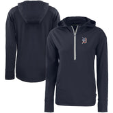 Detroit Tigers Cutter & Buck Women's Daybreak Eco Recycled Half-Zip Hoodie Navy