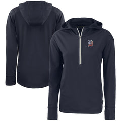 Detroit Tigers Cutter & Buck Women's Daybreak Eco Recycled Half-Zip Hoodie Navy