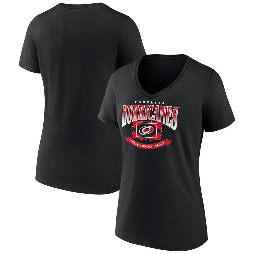 Carolina Hurricanes Women's Slapshot V-Neck T-Shirt - Black T-shirts