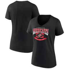 Carolina Hurricanes Women's Slapshot V-Neck T-Shirt - Black T-shirts