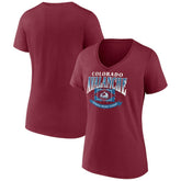 Colorado Avalanche Women's Slapshot V-Neck T-Shirt - Burgundy T-shirts