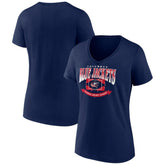 Columbus Blue Jackets Women's Slapshot V-Neck T-Shirt - Navy T-shirts