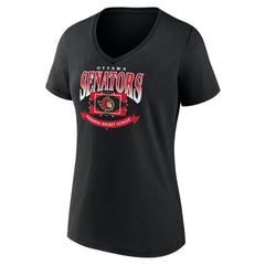 Ottawa Senators Women's Slapshot V-Neck T-Shirt - Black T-shirts