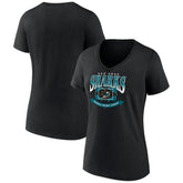 San Jose Sharks Women's Slapshot V-Neck T-Shirt - Black T-shirts
