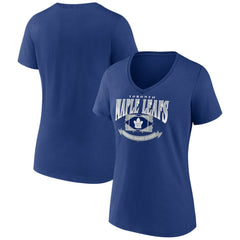 Toronto Maple Leafs Women's Slapshot V-Neck T-Shirt - Blue T-shirts