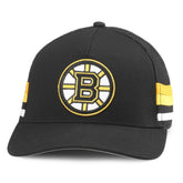 Boston Bruins American Needle HotFoot Stripes Trucker Adjustable Hat - Black Hats