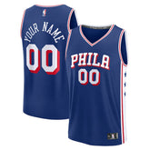 Philadelphia 76ers Youth Fast Break Custom Replica Jersey - Blue - Icon Edition cheap