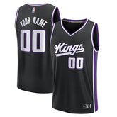 Sacramento Kings Youth Fast Break Custom Replica Jersey - Black - Icon Edition sale