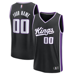 Sacramento Kings Youth Fast Break Custom Replica Jersey - Black - Icon Edition sale