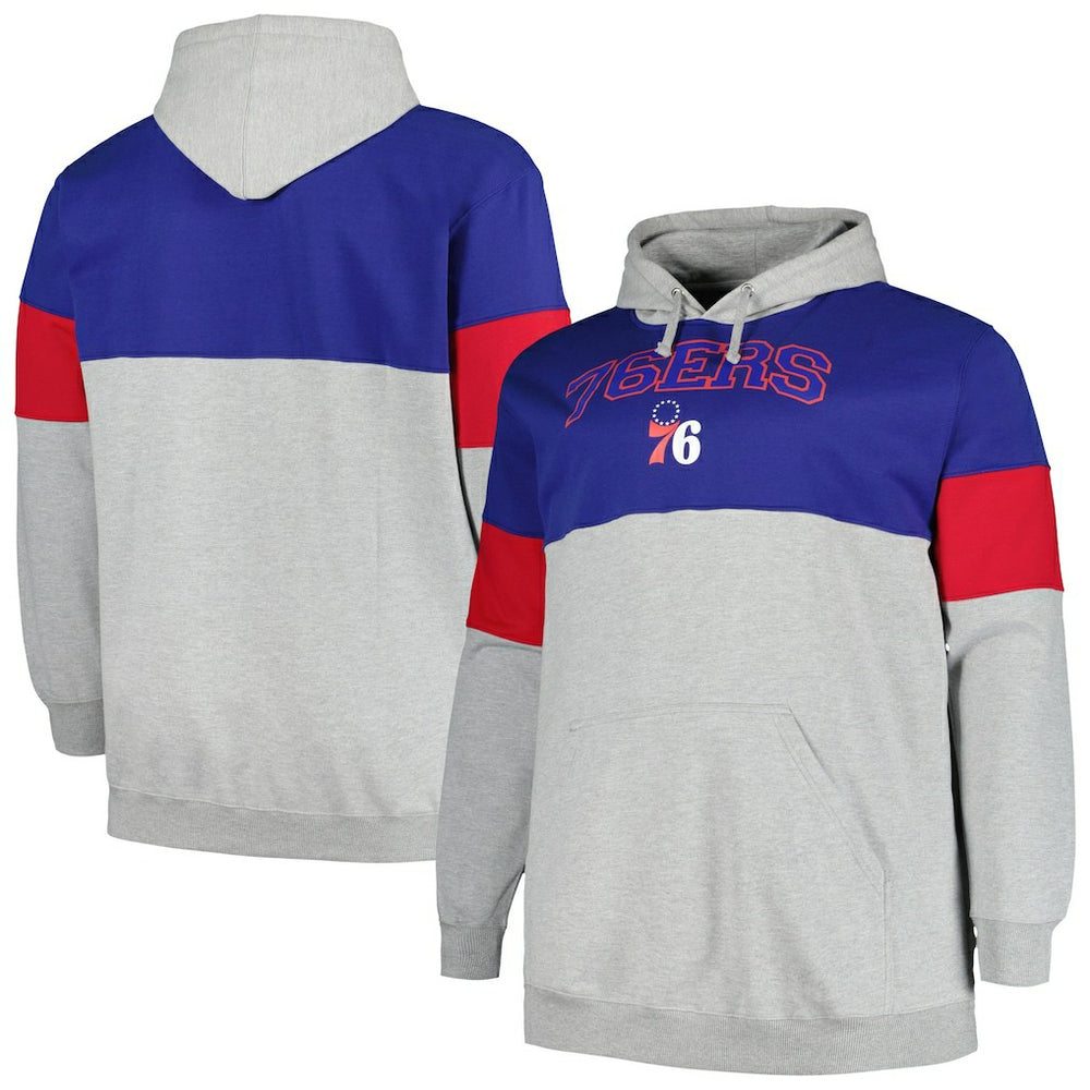Philadelphia 76ers Big & Tall Pullover Hoodie - Royal/Red cheap