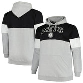 Brooklyn Nets Big & Tall Pullover Hoodie - Black/White online