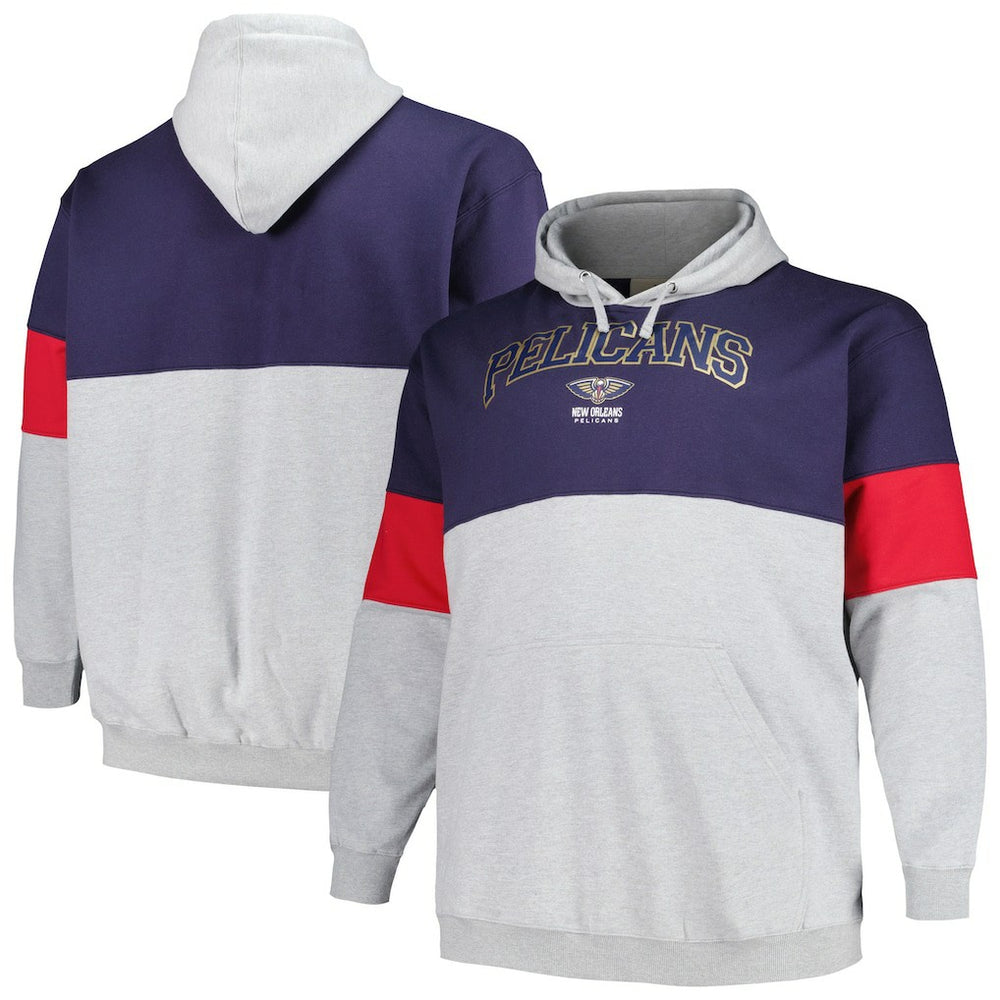 New Orleans Pelicans Big & Tall Pullover Hoodie - Navy/Red outlet