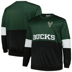 Milwaukee Bucks Big & Tall Split Pullover Sweatshirt - Hunter Green/Black cheap
