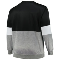 Brooklyn Nets Big & Tall Split Pullover Sweatshirt - Black/Heather Gray cheap