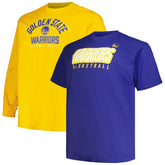 Golden State Warriors Big & Tall Short Sleeve & Long Sleeve T-Shirt Set sale - Royal/Gold for sale