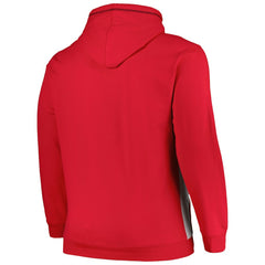 Chicago Bulls Big & Tall Contrast Pieced Stitched Full-Zip Hoodie - Red/Heather Gray on sale