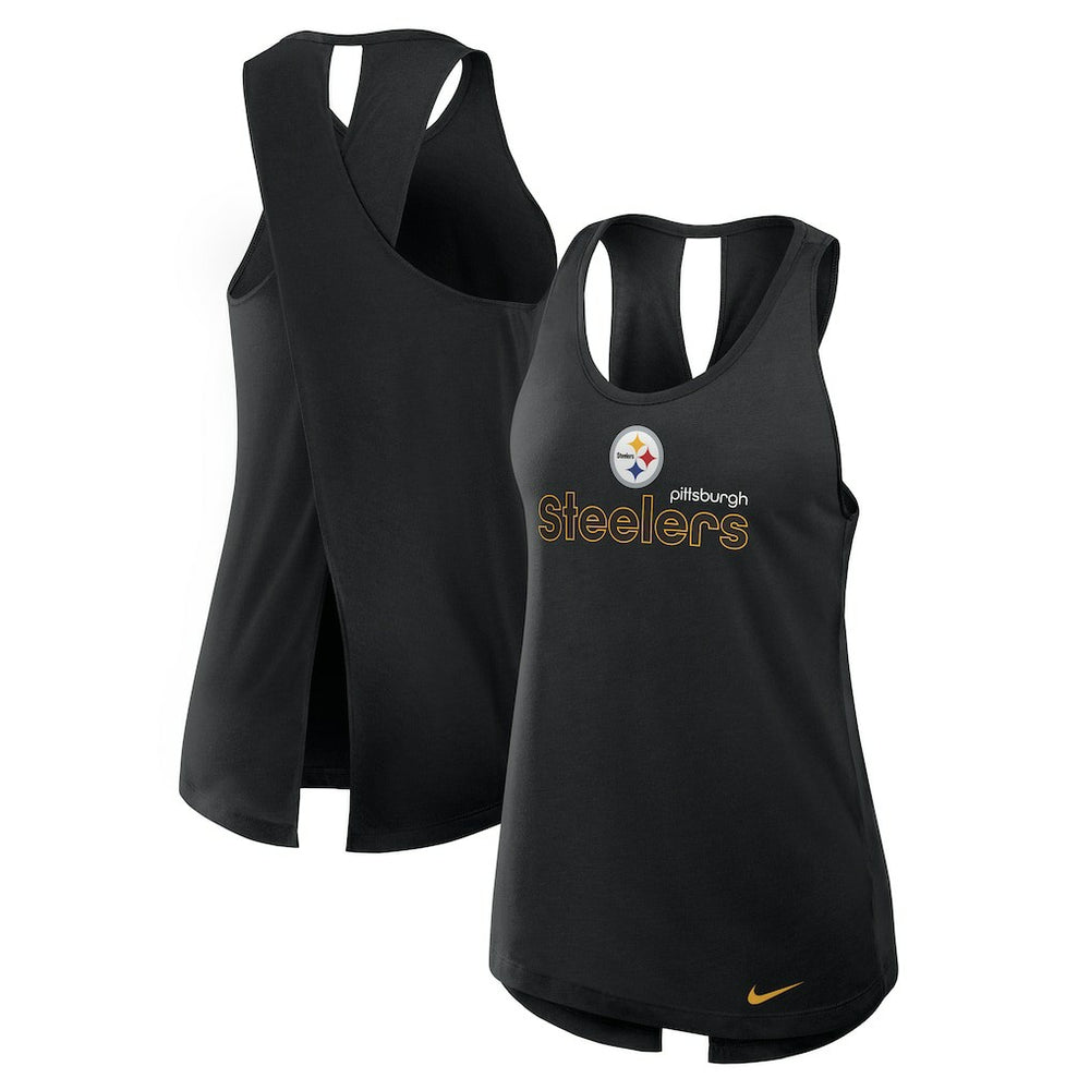 Pittsburgh Steelers Women's Plus Size Performance Tank Top - Black on sale